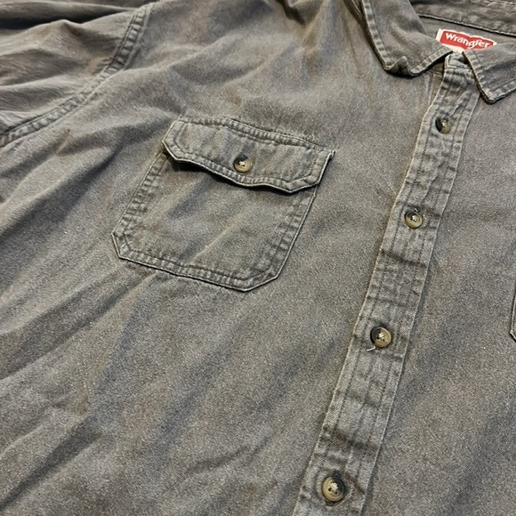 Vintage Wrangler Premium Quality Gray Denim Button Down 100% Cotton- 3XL - Picture 2 of 9